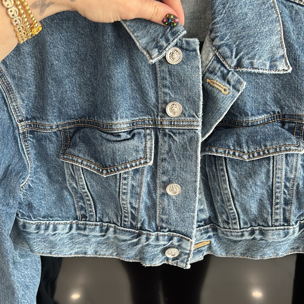 SLVRLAKE size medium cropped denim jacket - Picture 3 of 5